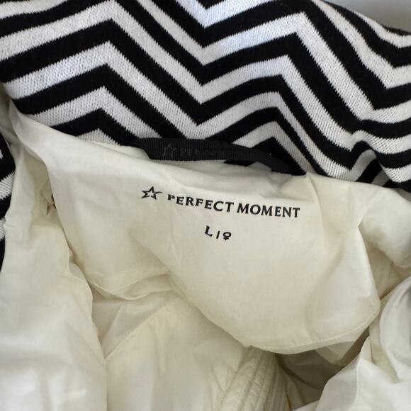 Perfect Moment Polar Puffer Down Snow White Jacket L NEW Knit Panel Quilted Ski - Picture 5 of 6